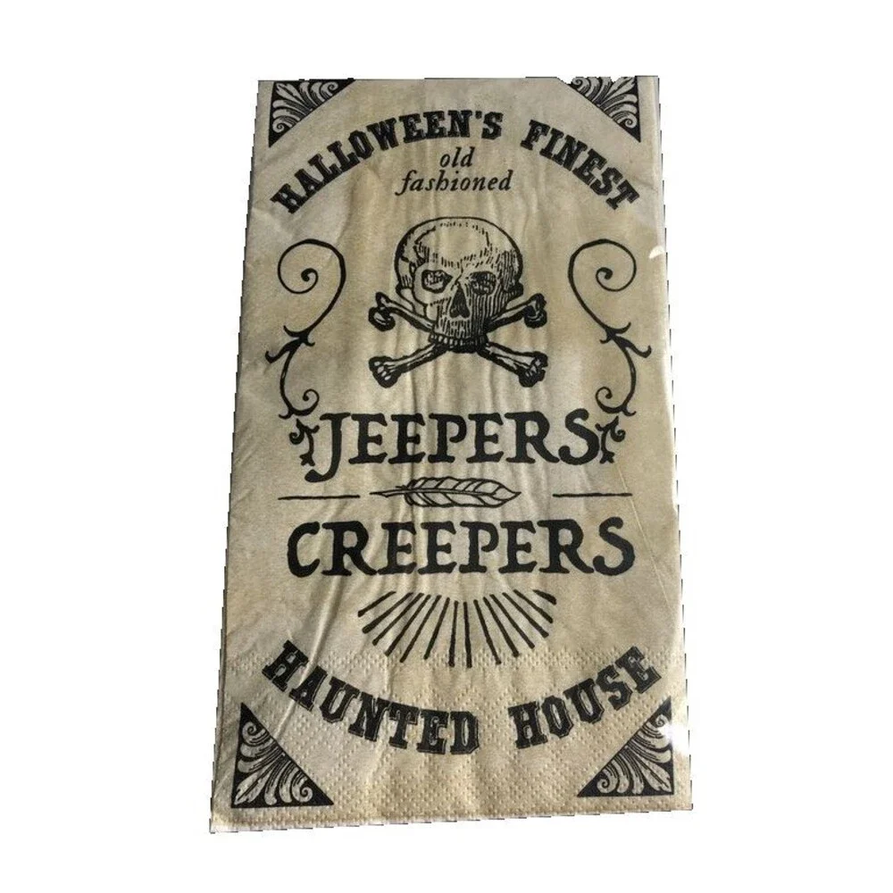 Halloween Dinner Paper Napkins Skull Haunted House Hand Towels 32 Pk Decoupage
